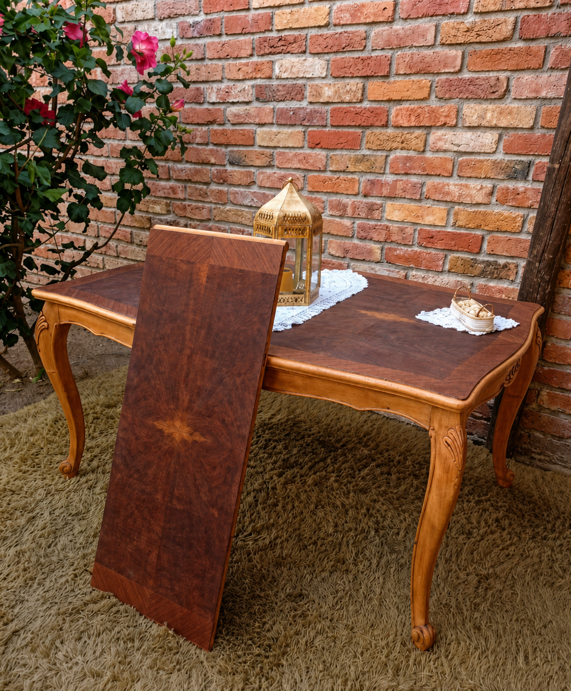 Mesa de madera restaurada